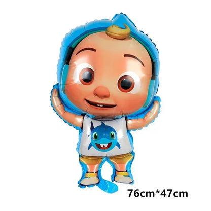 Cocomelon Balloon JJ Melon Watermelon Toy Happy Birthday Banner Party Decoration Backdrop Cake Topper JOJO Disposable Tableware