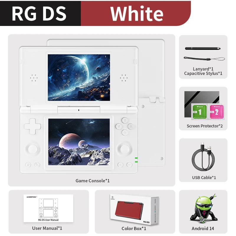 Anbernic RG DS Flip Handheld Game Console 4" IPS HD Dual Screen
