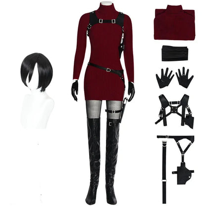 Horror Game Movie Resident Evil 4 Ada Wong Cosplay Full Set Same Style Outfit Halloween Carnival Comic Con Stage Cosplay Suit