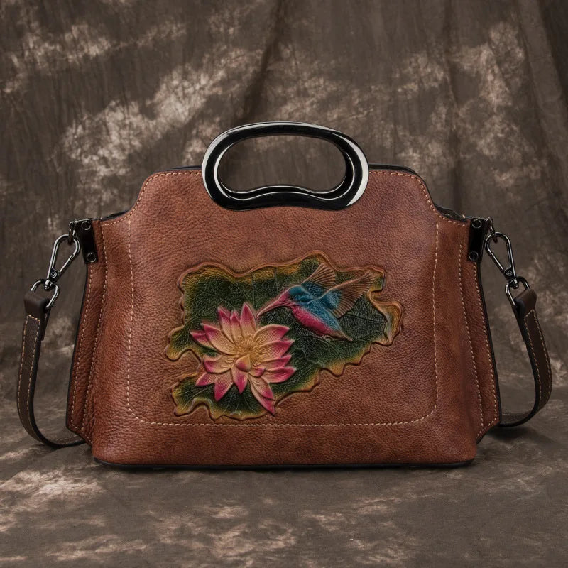 Ladies' Handbag European And American Fashion Large Capacity Retro Leather Women's Bag Versatile Single Shoulder Cros