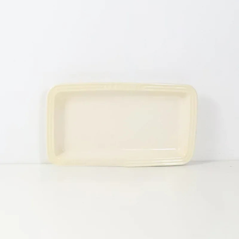 Le Creuset Rectangular Ceramic Plate Dim Sum Dessert Antipasto Dish Japanese Style Handmade Gradient Color Chinese Cuisine