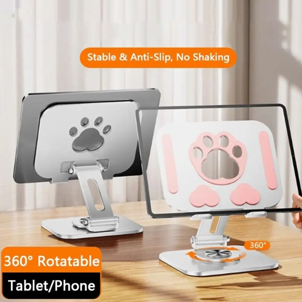 Portable Cat Paw Tablet Stand Adjustable Heat Dissipation Tablet Holder Multi Angle Metal Tablet Phone Bracket Universal