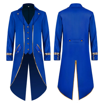 Men's Classic Medieval Vintage Tailcoat Halloween Cosplay Victorian Renaissance Style Steampunk Medieval Jacket Costume