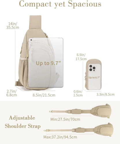Sling Bag Nylon Crossbody Bags For Women with Anti-theft RFID Blocking Pocket Cross Body Purse Adjustable Shoulder Strap