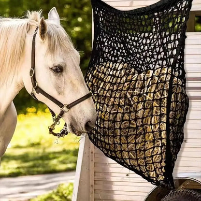 1Pc Durable Slow Feed Hay Net Large Capacity Hanging Horse Hay Bag 80x90cm Hay Feeder Bag for Horses Goat Sheep