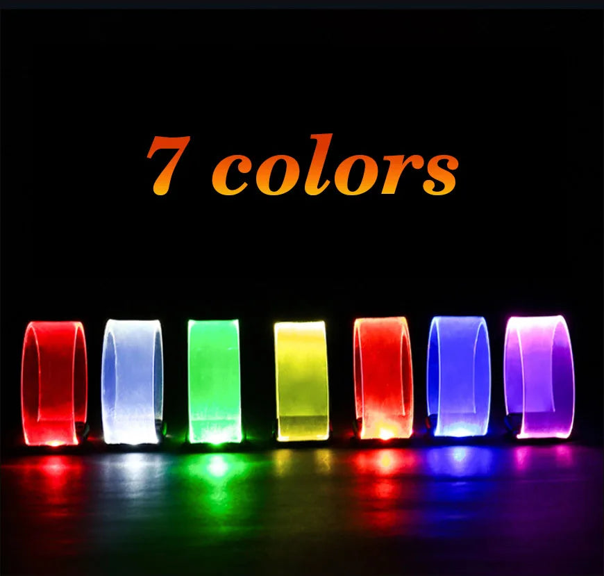 6-60Pcs LED Bracelets for Party Glow in The Dark Flashing Wristband 3 Modes Adjustable Light Up Armband for Wedding Party Favors