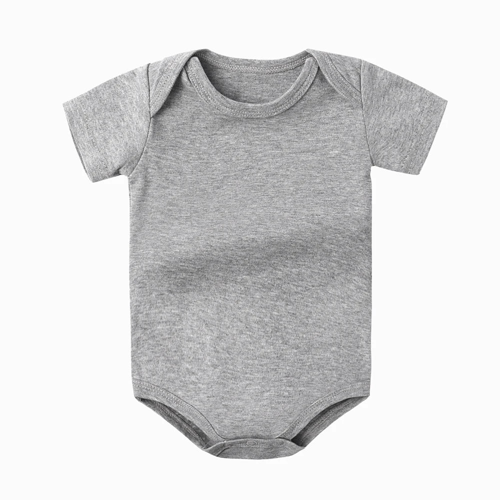 0-2Y Baby Bodysuit 80cm Girl 100% Cotton Summer Boutique Baby Clothes Boy Newborn Grey Green Purple Orange Plain White Rompers