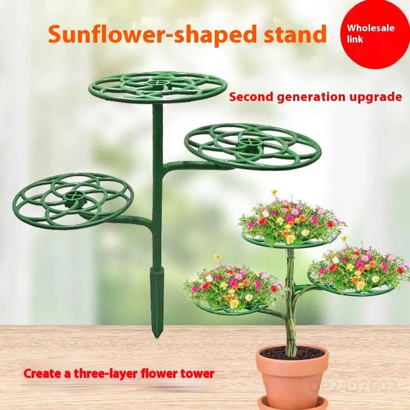 New 2/3 Layers Sunflower Flower Support Stand Plant Support Rack For Climbing And Grafting