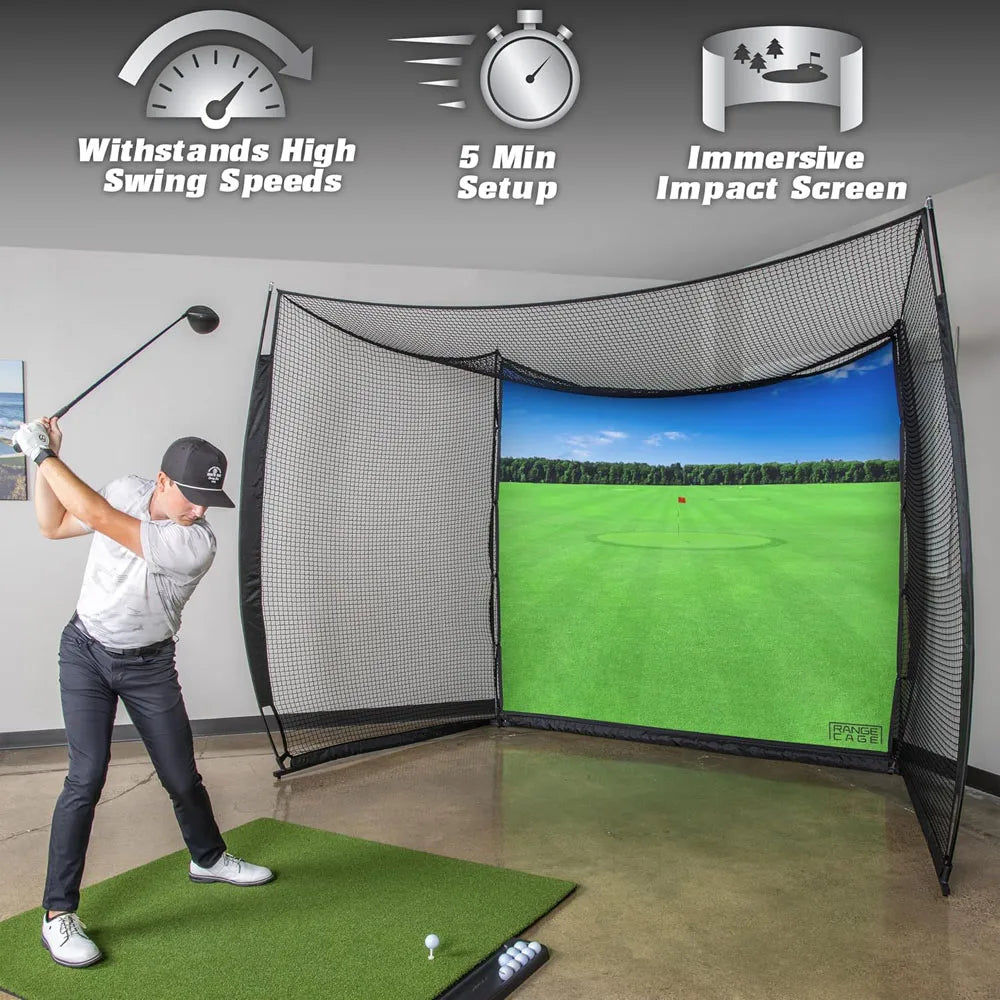 10 ft X 8 ft Impact Screen Choose Printed Graphics Blank Simulator Screen Training Aids Cage Golf Practice Hitting Net
