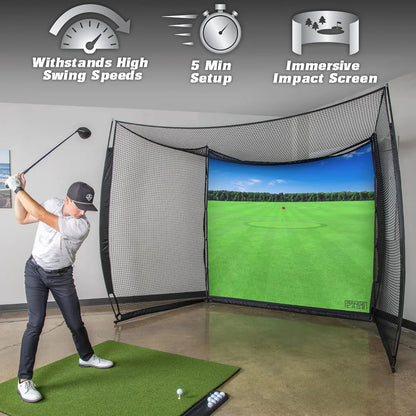 10 ft X 8 ft Impact Screen Choose Printed Graphics Blank Simulator Screen Training Aids Cage Golf Practice Hitting Net