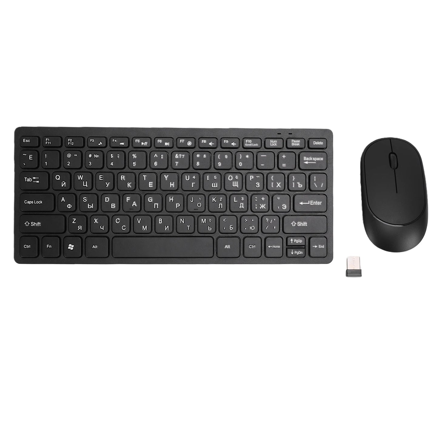 Russian Keyboard Mouse Set 78 Keys Slim 2.4G Wireless Keyboard and Mouse Combo for PC Laptop