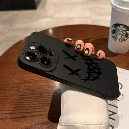 Smiling Devil Phone Case For iPhone 11 12 13 14 15 Pro Max Mini 7 8 Plus X XS Max XR Matte Shockproof Fashion Cases Back Cover
