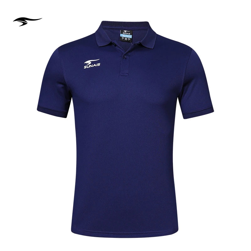 SUNAIS Men's Quick Dry Polo Shirt Breathable Football Training Short Sleeve T-shirt Outdoor Daily Casual Tops 730613