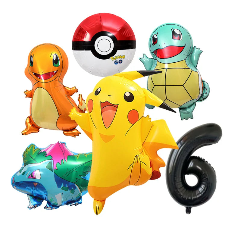 Pikachu Cartoon Balloon Garland Kit Lightning Foil Balloons Kids Birthday Party Supplies