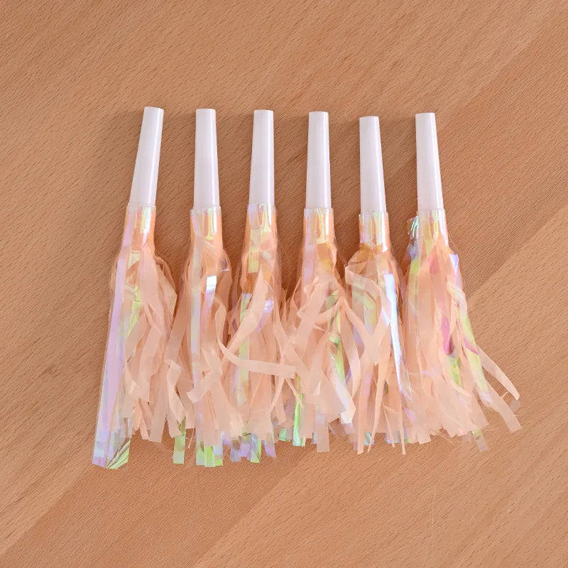 12 pcs Colorful tassel blowing dragon toy whistle birthday party wedding decoration festival party atmosphere cheering props