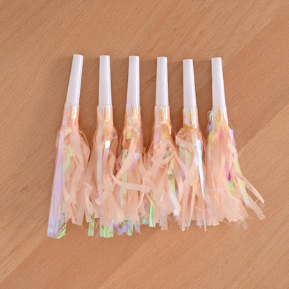 12 pcs Colorful tassel blowing dragon toy whistle birthday party wedding decoration festival party atmosphere cheering props