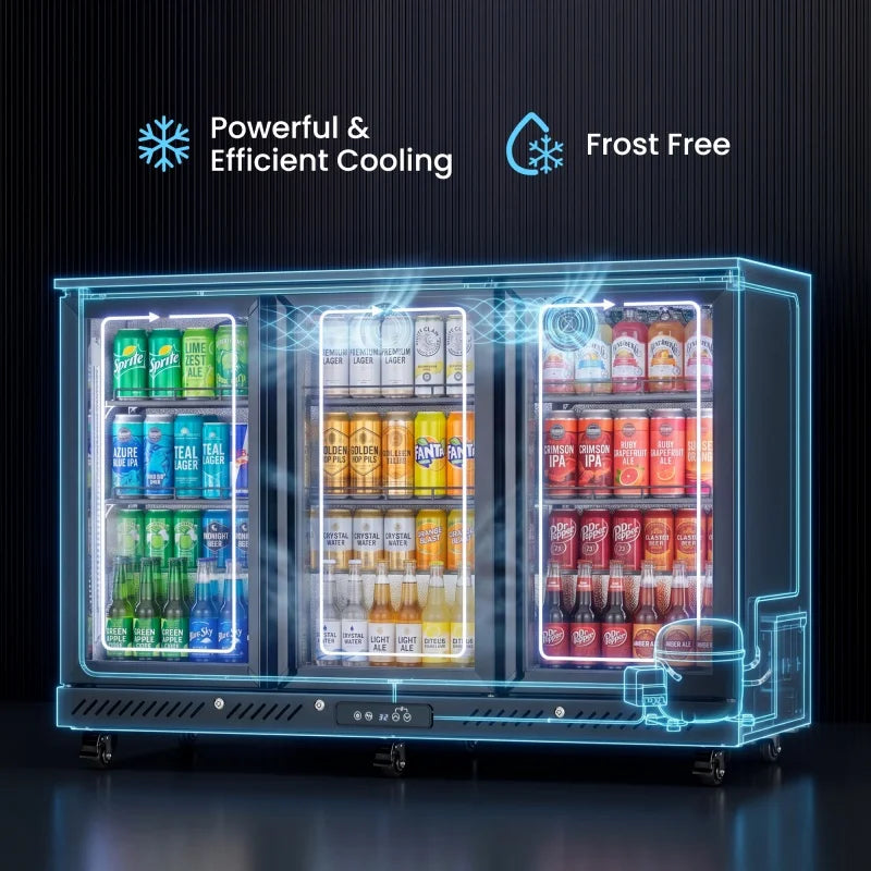 Commercial Portable Fridge 3 Door Air Cooling Frostless Display Cabinet Bar Counter Refrigerator Refrigerated Cabinet