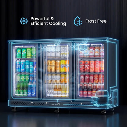 Commercial Portable Fridge 3 Door Air Cooling Frostless Display Cabinet Bar Counter Refrigerator Refrigerated Cabinet