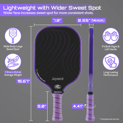 Joysent Pickleball Paddle USAPA T300 Carbon Fiber Pickleball Racket PP Honeycomb 14mm Pickle Ball Paddle For Beginner Men Women