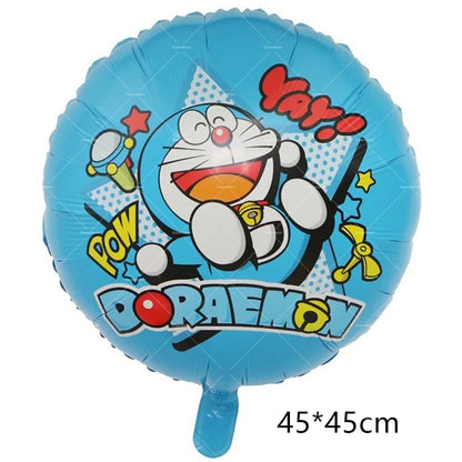 Doraemoned Balloons Cartoon Blue Jingle Cat Party Decoration Supplies Happy Birthday Banner Disposable Tableware Kid Cake Topper
