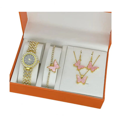 1 Set Jewelry Set with Gift Box Complete Collection of Quartz