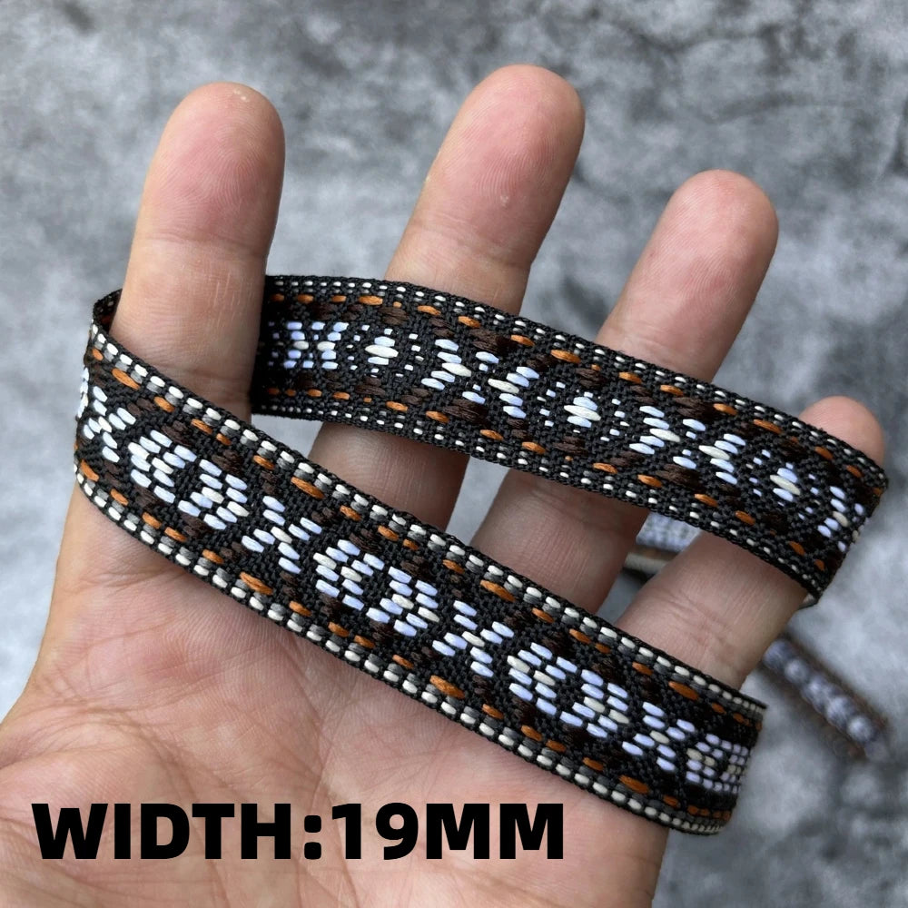 5 Yards 1~3CM Geometric Flower Designs Are Selling Well Embroidered Jacquard Ribbon Decorative Clothing Dog Chain Curtains