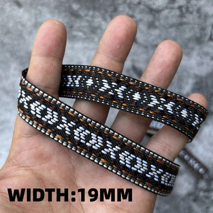 5 Yards 1~3CM Geometric Flower Designs Are Selling Well Embroidered Jacquard Ribbon Decorative Clothing Dog Chain Curtains