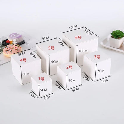 20/50/80Pcs Multi Size Square Kraft Gift Box Black White Brown Fold Packaging Gift Box Proposal Box For Bridal Birthday Party