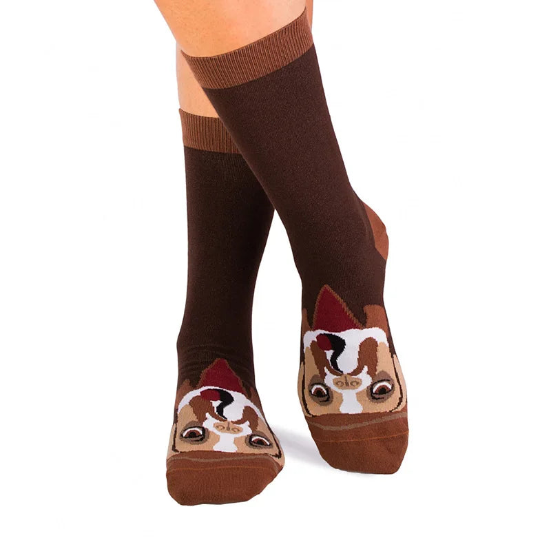 New Creative Cartoon Dog Ins Animal Trendy Socks Jacquard Cotton Socks Couple Mid length Fashion Skateboarding Socks