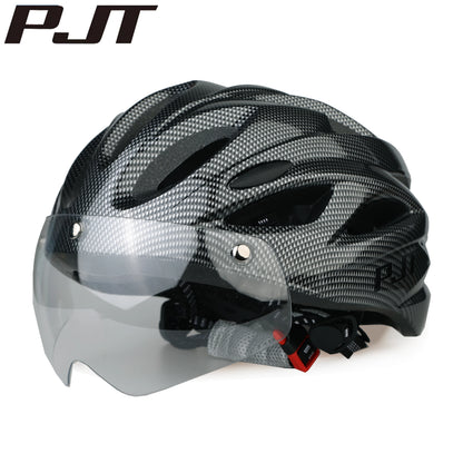 PJT Ultra-Light Magnetic Goggles Bicycle Helmet Lightweight PC Shell & EPS Foam Construction Cycling Helmet MTB Bike Helmet
