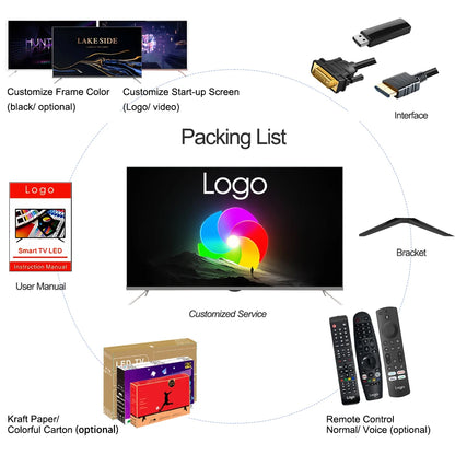 Television 4K Smart TV 85inch Large Screen Frameless TV 85 100 120 Inch Home Theater TV