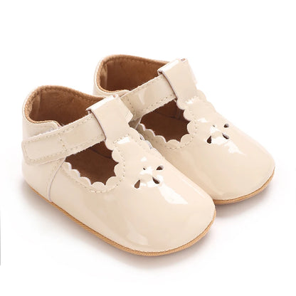 Breathable Newborn Baby Shoes Baby Boy Girl Shoes Girl Classic Bowknot Rubber Sole Anti-slip PU  Toddler Shoes First Walker