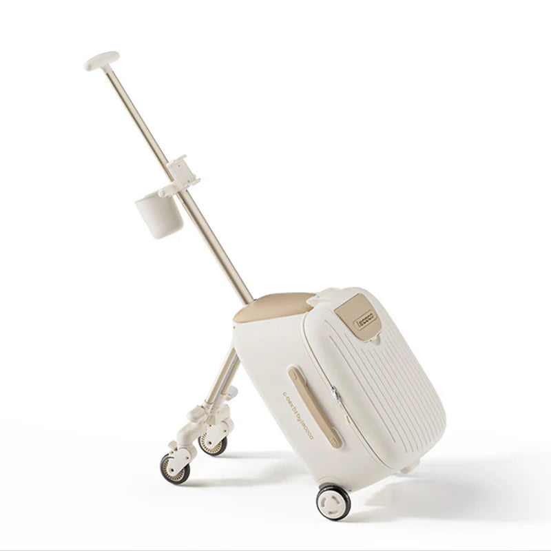 2025 New suitcase for children can Sit 20 inch carrier Ride on Luggage 2-in-1 Detachable Trolley Pushchair Travel Suitcase