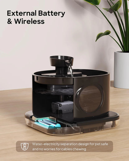 3L Wireless Recharging Sensor Cat Water Drinking Fountain Battery Operated Automatic Pet Motion Sensor Dog Water Dispenser Bowl