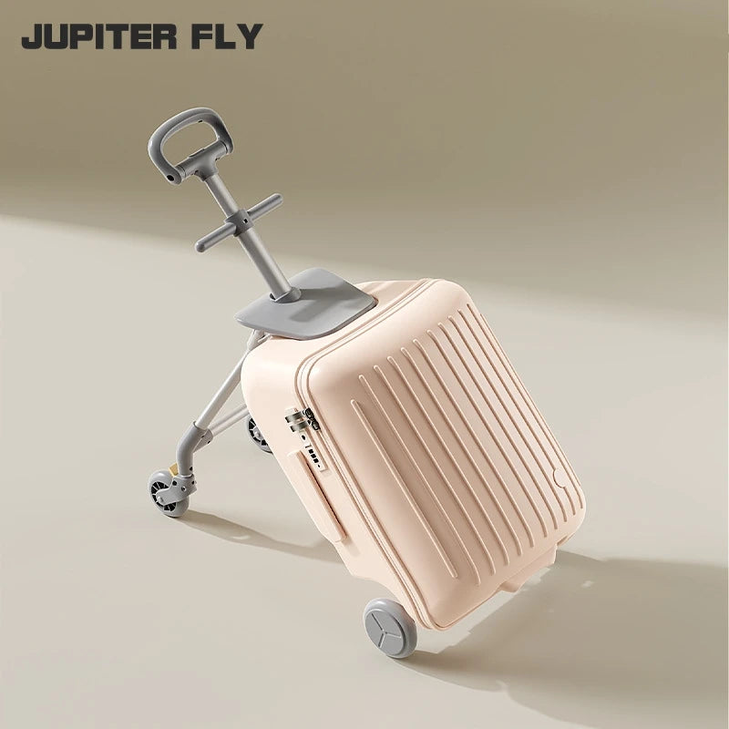 Suitcase Travel Children's Carrier Cart Multi-functional Rideable Rolling Luggage Carry on 20inch Trolley Case Stroller for Trip