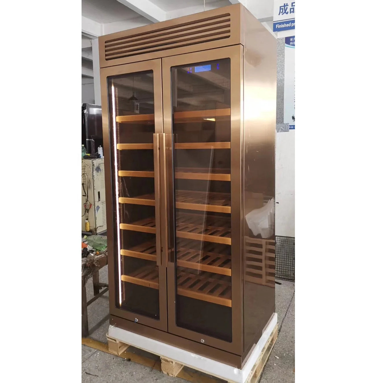 Two Door Compressor Wine Cooler Stainless Steel Beverage Fridge for Wine Champagne Bar Club Home Kitchen Party Storage Pro