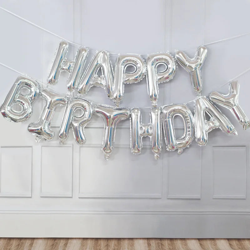 16inch Happy Birthday Decoration Balloons Pink Blue Letter Foil Ballons Set Birthday Party Decor Air Globos Balony Anniversaire