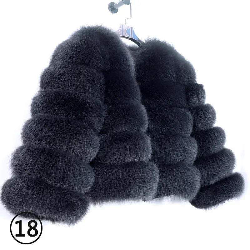 2023 Natural Real Fox Fur Coat Women Winter Warm Luxury Fur Jacket Detachable Long Sleeves Female Vest Furry Coats Outerwear