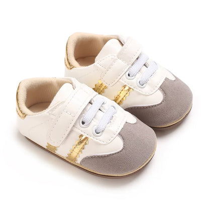 Infant Pre-Walker Shoes Baby Shoes 0-1Year Striped Casual Sports Shoes Rubber Sole for Boys Girls Spring Autumn