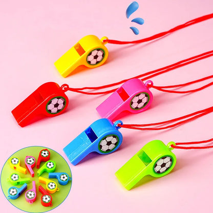 10/30/50Pcs Football Whistle Cheerleader Cheering Props Rainbow  Fan Whistle Boys And Girls Birthday Party Favors Pinata Filler