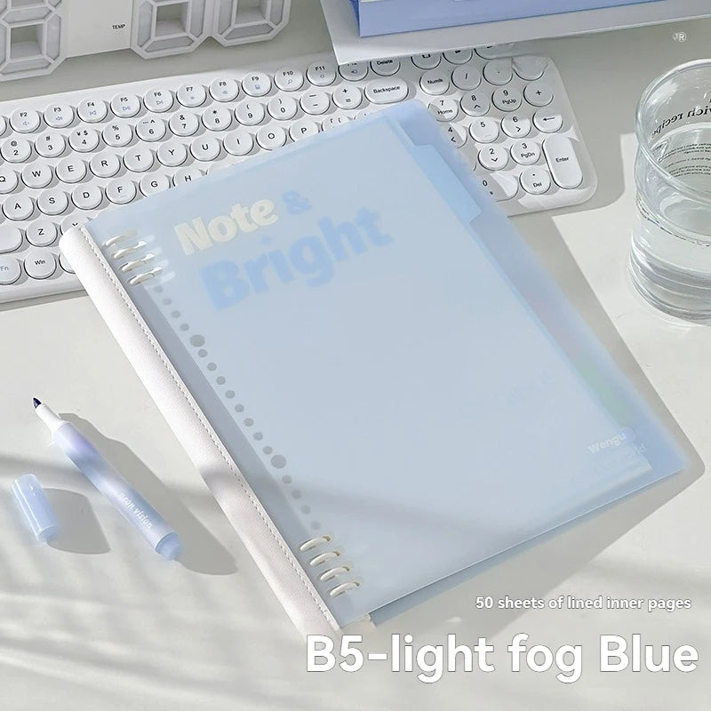 1PC A5/b5 Soft Spine Loose Leaf Notebook Detachable Notebook For Students To Flip 360 Degrees High Aesthetic Ins Style
