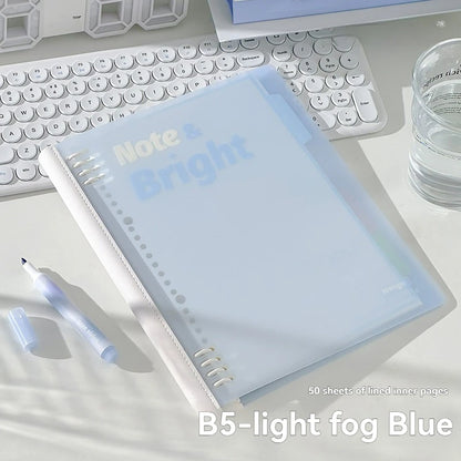 1PC A5/b5 Soft Spine Loose Leaf Notebook Detachable Notebook For Students To Flip 360 Degrees High Aesthetic Ins Style