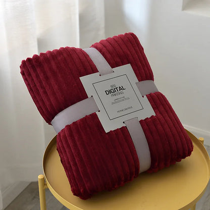 Soft Plaid Blankets Warm Coral Fleece Throw Blanket Sofa Cover Bedspread On The Bed For Adult Kid Pet Winter Warm Blankets