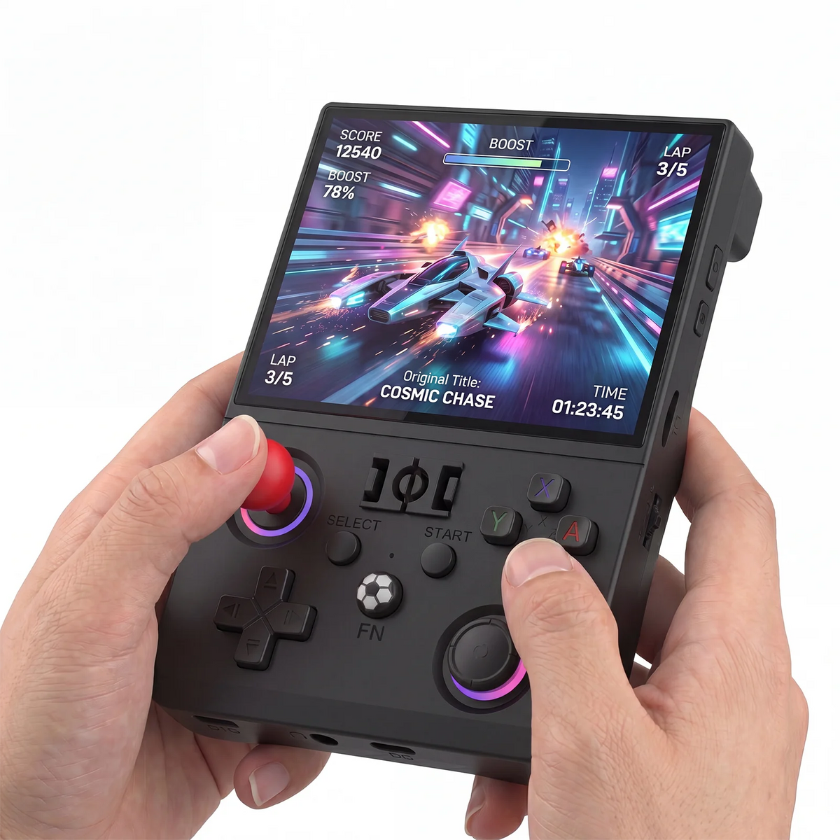 New R63 Max2 Retro Handheld Game Console Linux System 4.5 Inch IPS Screen 64G/128G Portable Pocket Player Built-in 18000+ Games