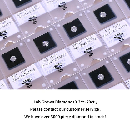 0.3ct 0.5ct 0.8ct 1ct 1.5ct 2ct 3ct Round Lab Grown Diamonds With IGI GIA Certificate CVD HPHT Lab Created Diamond Wholesales