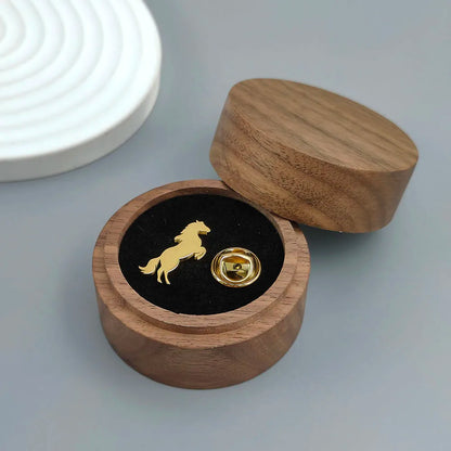 New horse gold-plated 18K stainless steel brooch, waterproof and non-fading badge set, suit lapel pin, wedding party wearing