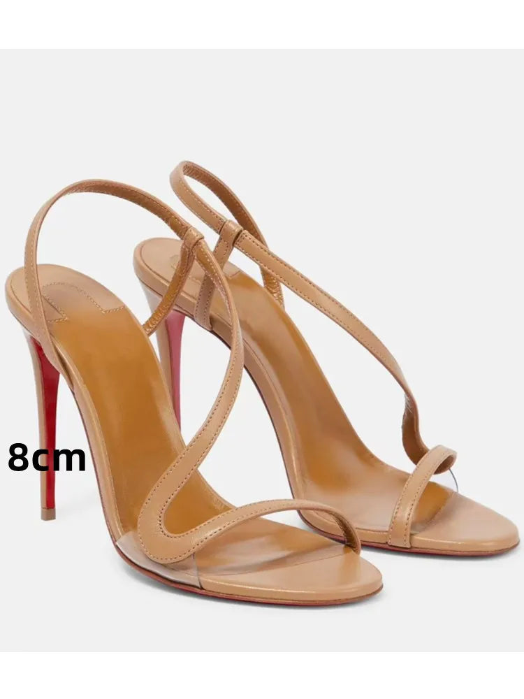 Ladies' Summer New Multi Color Serpentine Grass Stiletto Sandals Sexy Party Fashion Show 35-44 Large Women's Sandals