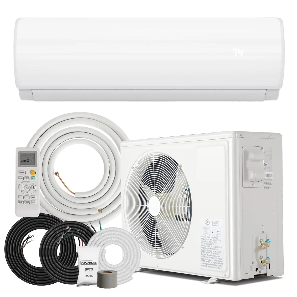 12000BTU Mini Split Air Conditioner & Heater with Inverter, 19 SEER2 115V Energy Saving AC Unit Cools Rooms up to 750, Custom