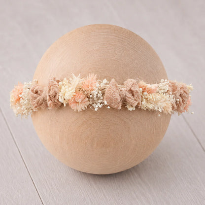 Floral Newborn Headbands for Photography Props Handmade Infant Girl Flower Wreath Baby Headband Newborn Photoshoot, Accessories