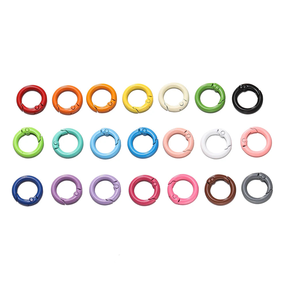 Colorful O-Ring Spring Clasp Clips — Zinc Alloy Carabiner Connectors